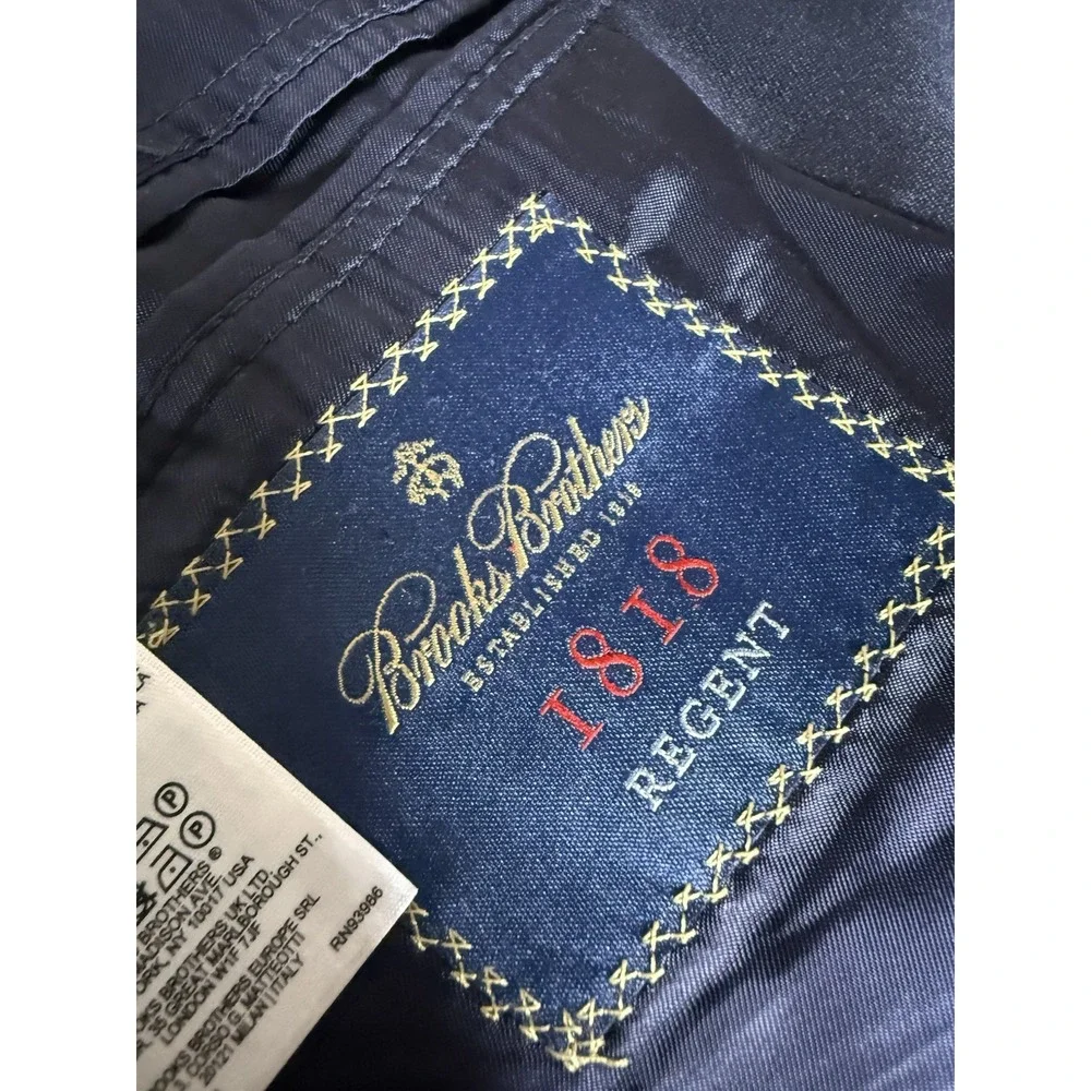 Brooks Brothers Blazer 44L 1818 Regent Suit Wool Blue 2 Button Made in USA